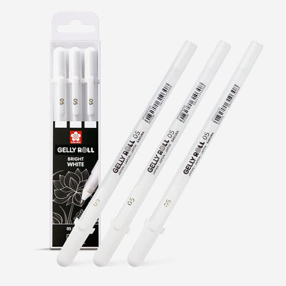 Sakura : Gelly Roll Pen : Basic Set : Bright White Gel Pens : Fine : Set of 3
