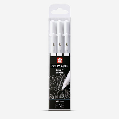 Sakura : Gelly Roll Pen : Basic Set : Bright White Gel Pens : Fine : Set of 3