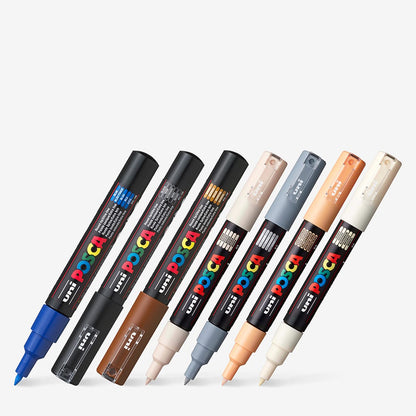Uni : Posca Marker : PC-1M : Extra-Fine Pin Tip : 0.7mm : Assorted Colours Set of 22