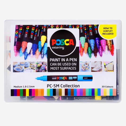 Uni : Posca Marker : PC-5M : Medium Bullet Tip : 1.8 - 2.5mm : Assorted Colours Set of 39