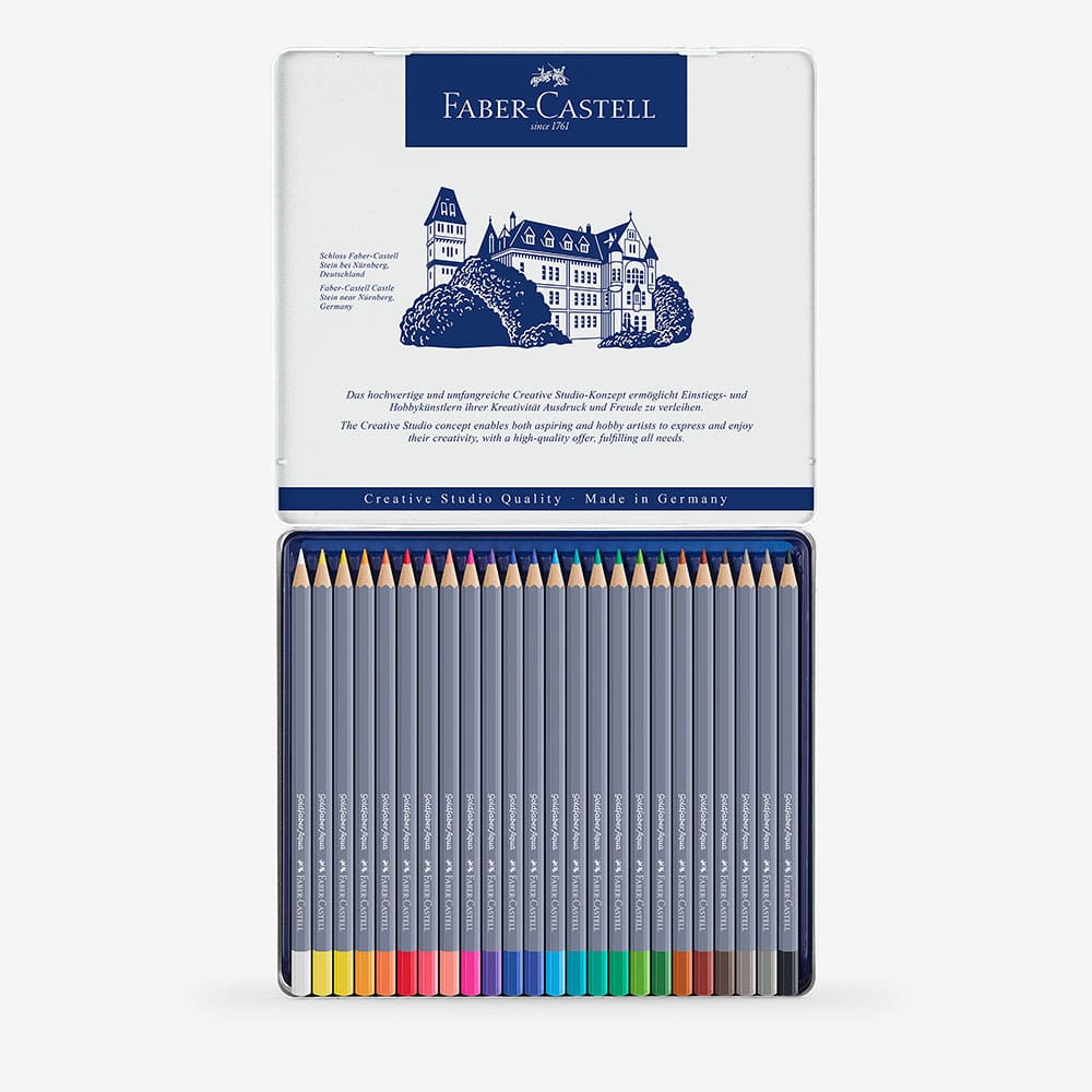Faber-Castell : Goldfaber Aqua : Watercolour Pencil : Metal Tin Set of 24