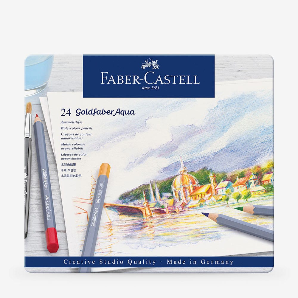 Faber-Castell : Goldfaber Aqua : Watercolour Pencil : Metal Tin Set of 24