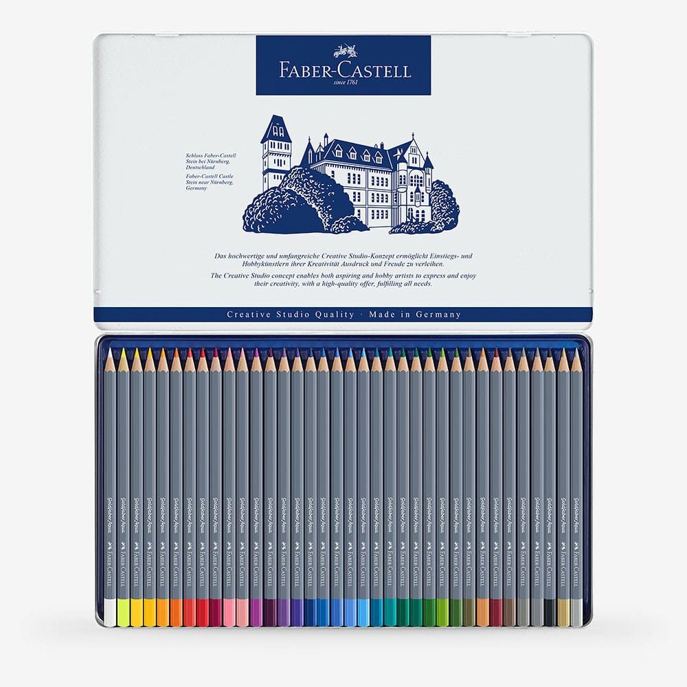 Faber-Castell : Goldfaber Aqua : Watercolour Pencil : Metal Tin Set of 36