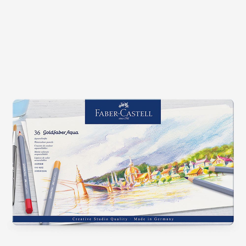 Faber-Castell : Goldfaber Aqua : Watercolour Pencil : Metal Tin Set of 36