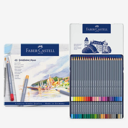 Faber-Castell : Goldfaber Aqua : Watercolour Pencil : Metal Tin Set of 48