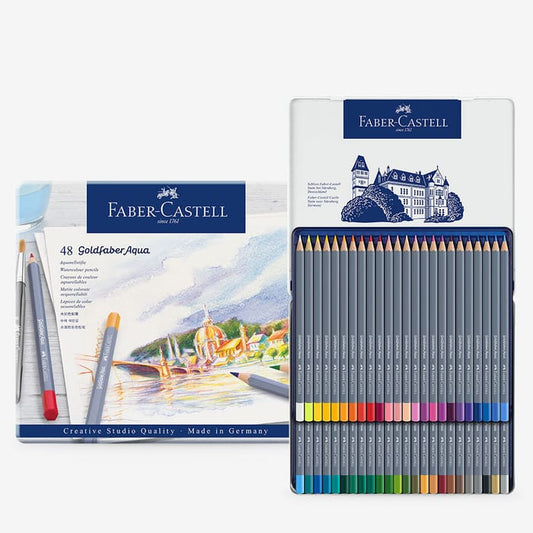 Faber-Castell : Goldfaber Aqua : Watercolour Pencil : Metal Tin Set of 48