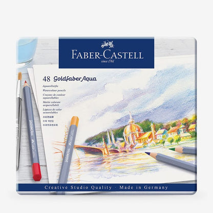 Faber-Castell : Goldfaber Aqua : Watercolour Pencil : Metal Tin Set of 48