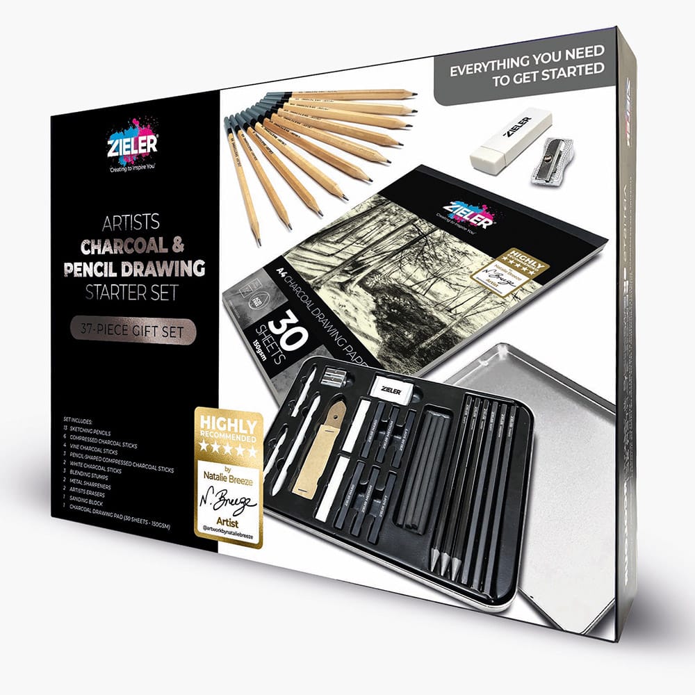 Zieler : Charcoal & Pencil Drawing : Starter Set : Set of 37