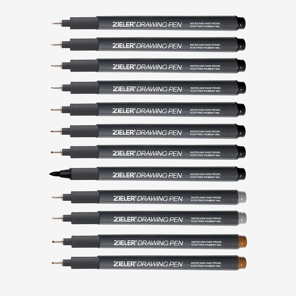 Zieler : Complete Drawing & Sketching Set : Clear A3 Case : Set of 26