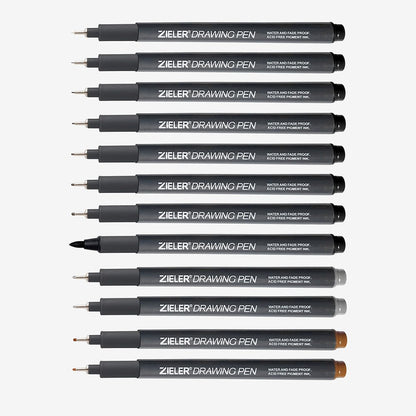 Zieler : Complete Drawing & Sketching Set : Clear A3 Case : Set of 26