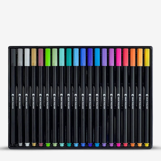 Zieler : Fineliner Drawing Pens : 0.4mm : Assorted Colours : Set of 20