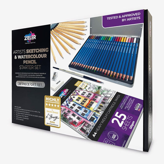 Zieler : Watercolour & Sketching Pencil : Starter Set : Set of 38