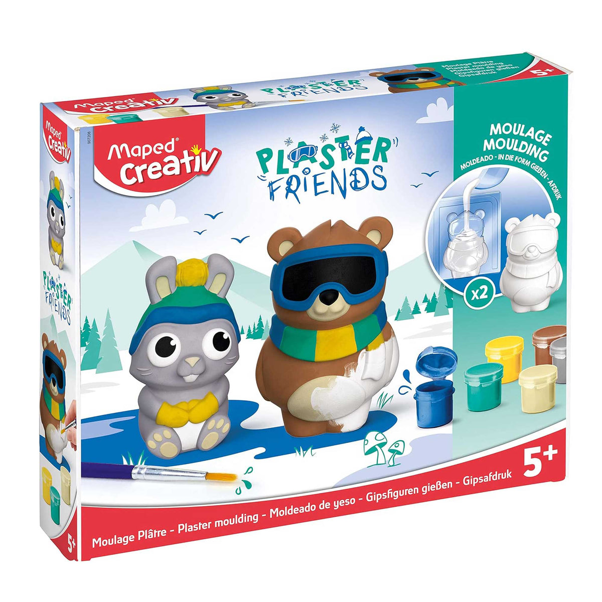 Maped Creativ Plaster Friends - Plaster Characters for Painting  - Winter