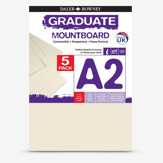 Daler-Rowney : Graduate Mountboard A2 : Ivory : Pack of 5