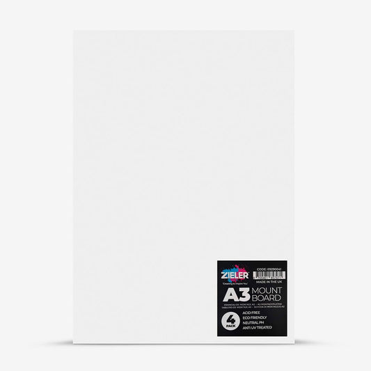 Zieler : Mount Board : 1400 Micron : A3 : Pack of 4 : White