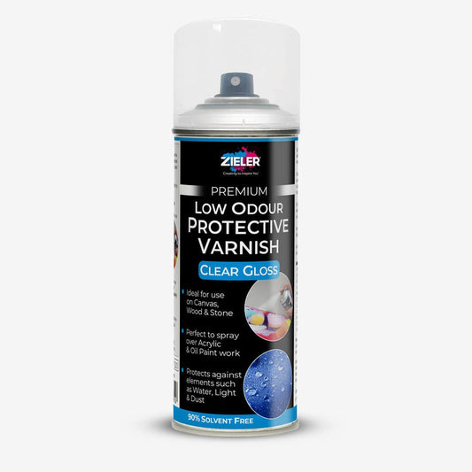 Zieler : Premium Low Odour Varnish Spray : 400ml : Gloss
