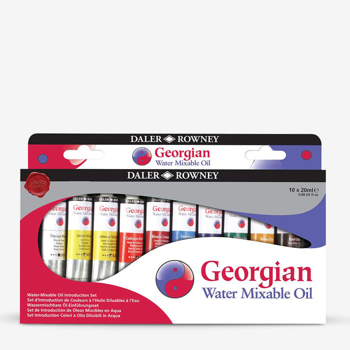 Daler-Rowney : Georgian Water Mixable Oil Paint Introduction Set : 20ml : Set Of 10