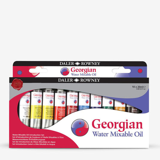 Daler-Rowney : Georgian Water Mixable Oil Paint Introduction Set : 20ml : Set Of 10