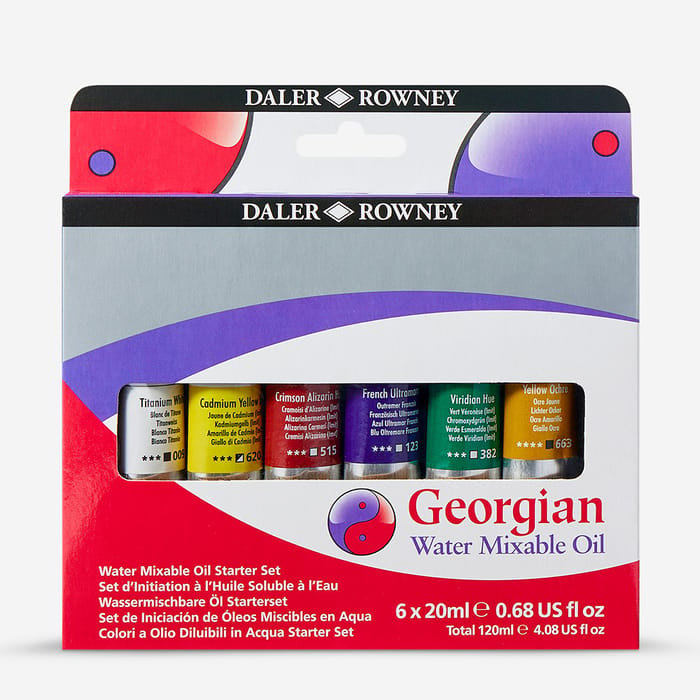Daler-Rowney : Georgian Water Mixable Oil Paint : Starter Set : 20ml : Set Of 6