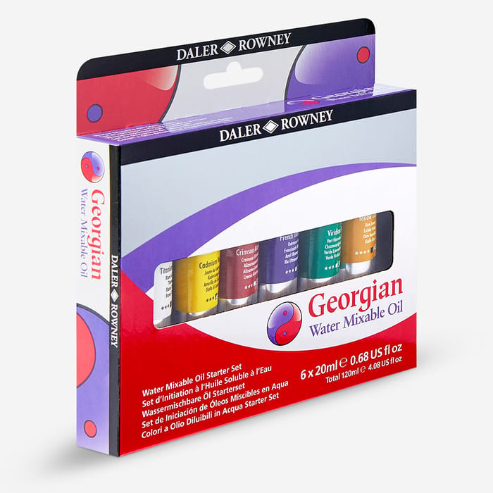 Daler-Rowney : Georgian Water Mixable Oil Paint : Starter Set : 20ml : Set Of 6