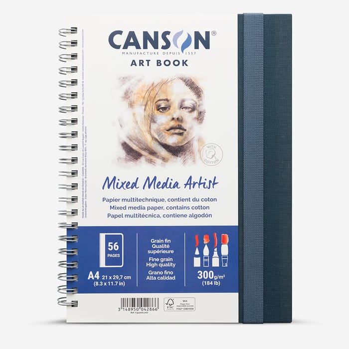 Canson : Artbook : Spiral : Portrait : Mixed Media Artist : 300gsm : 56 Pages