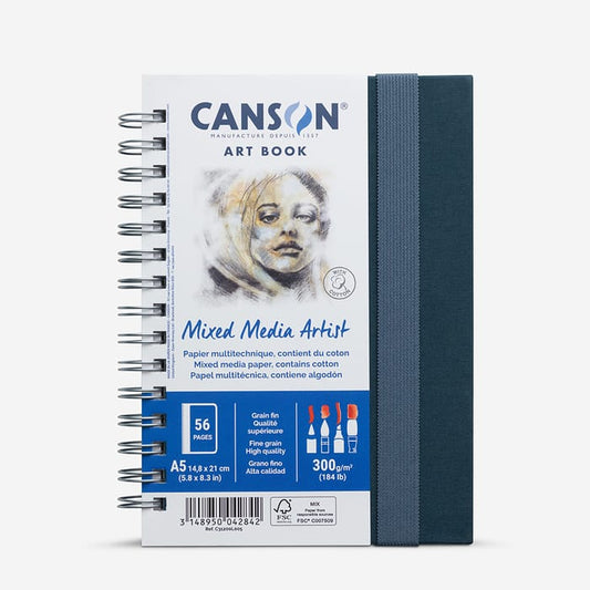 Canson : Artbook : Spiral : Portrait : Mixed Media Artist : 300gsm : 56 Pages