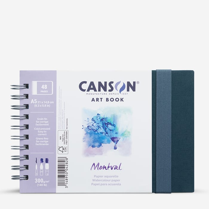 Canson : Artbook : Spiral : Landscape : Montval : 300gsm : 48 Pages : A5