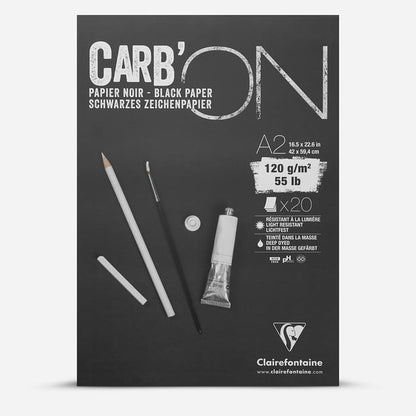 Clairefontaine : Carb'ON : Multi Techniques : Black Paper Pad : 20 Sheets : 120gsm