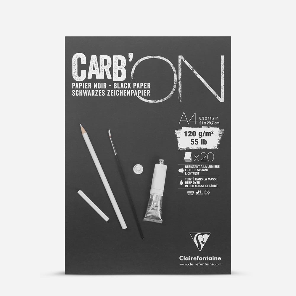 Clairefontaine : Carb'ON : Multi Techniques : Black Paper Pad : 20 Sheets : 120gsm