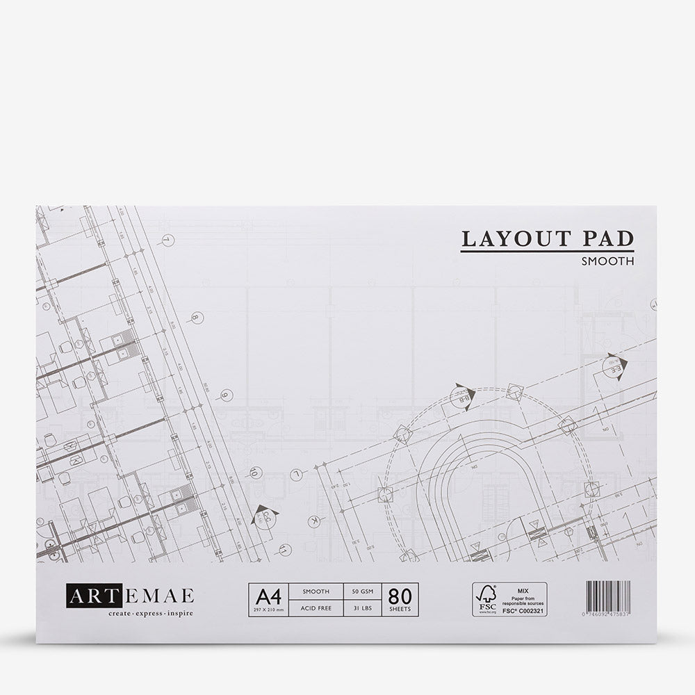 Artemae : Artists Layout Pad : A4 : 50gsm : 80 Sheets