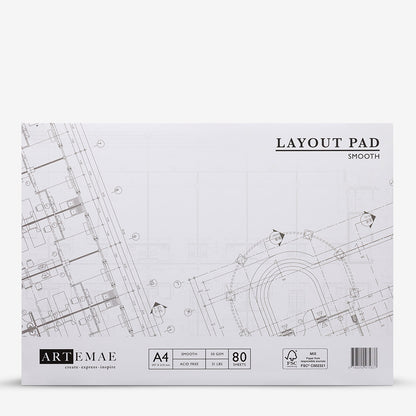 Artemae : Artists Layout Pad : A4 : 50gsm : 80 Sheets