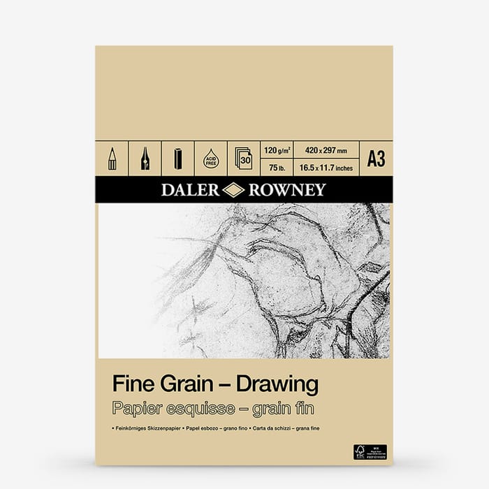 Daler-Rowney : Fine Grain Drawing Pad : Cartridge Paper : 120gsm