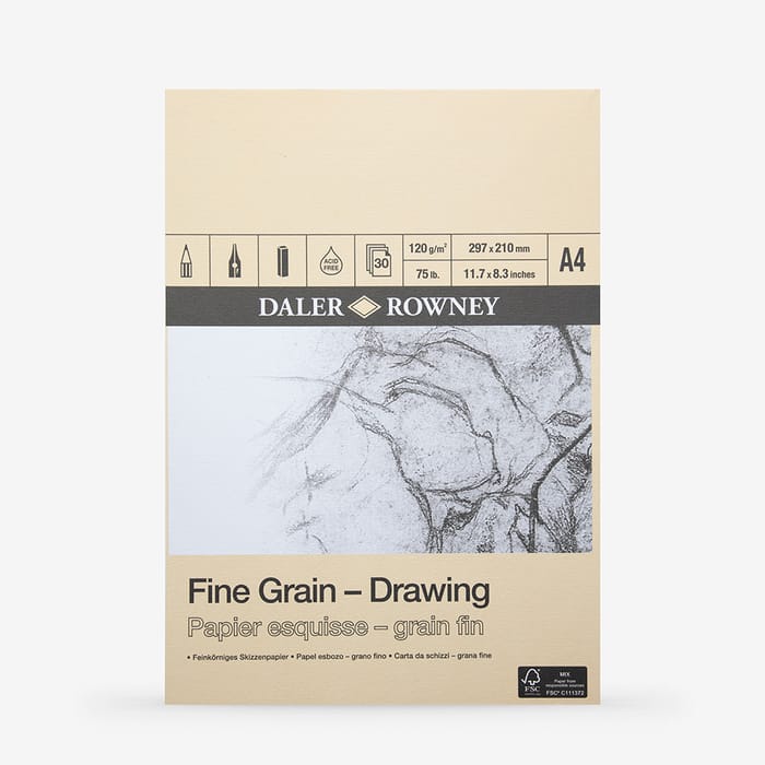 Daler-Rowney : Fine Grain Drawing Pad : Cartridge Paper : 120gsm