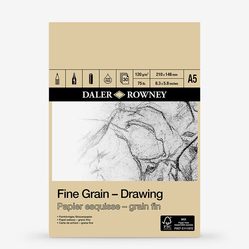 Daler-Rowney : Fine Grain Drawing Pad : Cartridge Paper : 120gsm