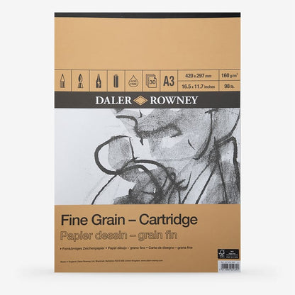 Daler-Rowney : Fine Grain Drawing : Cartridge Pad : 160gsm : 30 Sheets