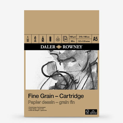 Daler-Rowney : Fine Grain Drawing : Cartridge Pad : 160gsm : 30 Sheets