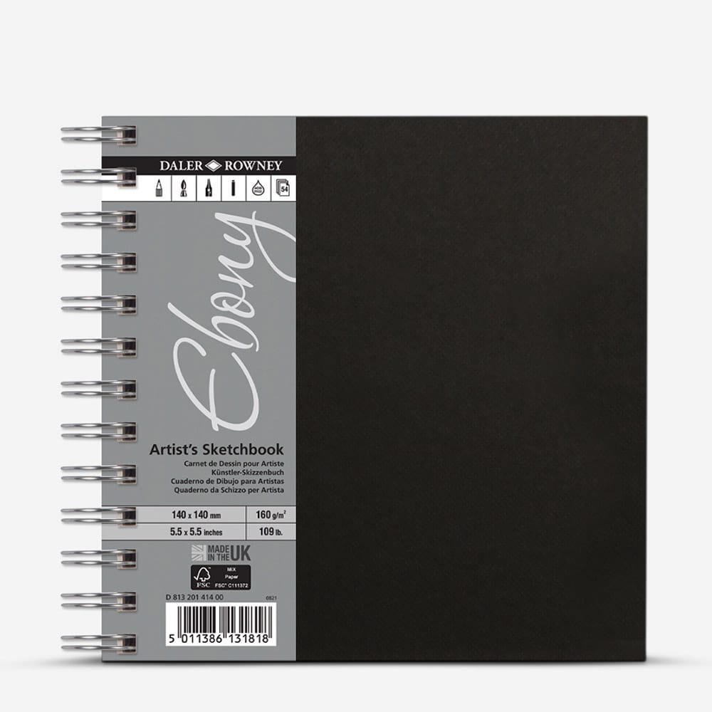Daler-Rowney : Ebony : Spiral : 160gsm : 54 Sheets