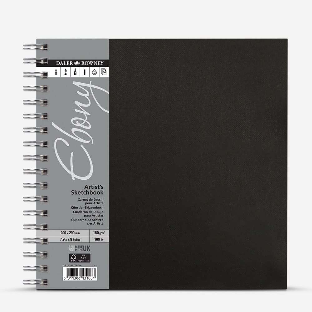 Daler-Rowney : Ebony : Spiral : 160gsm : 54 Sheets