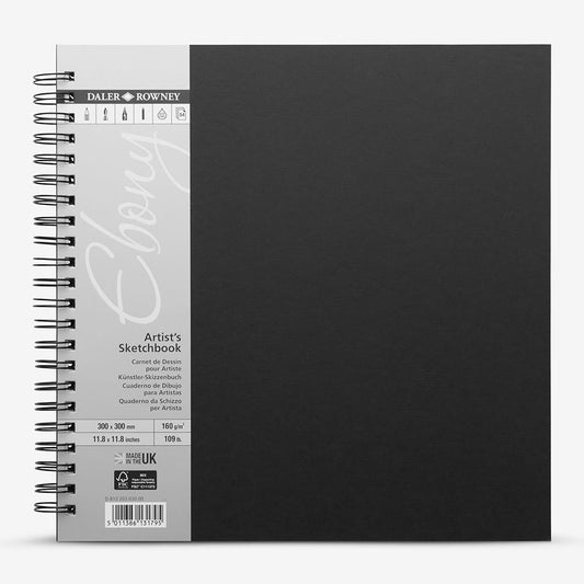 Daler-Rowney : Ebony : Spiral : 160gsm : 54 Sheets