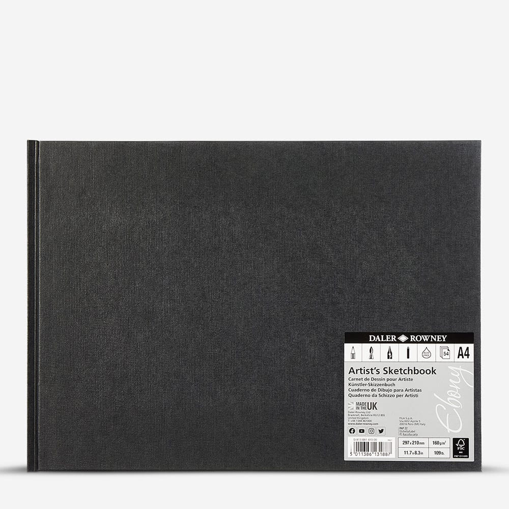 Daler-Rowney : Ebony Hardbound : Landscape : 160gsm : 54 Sheets