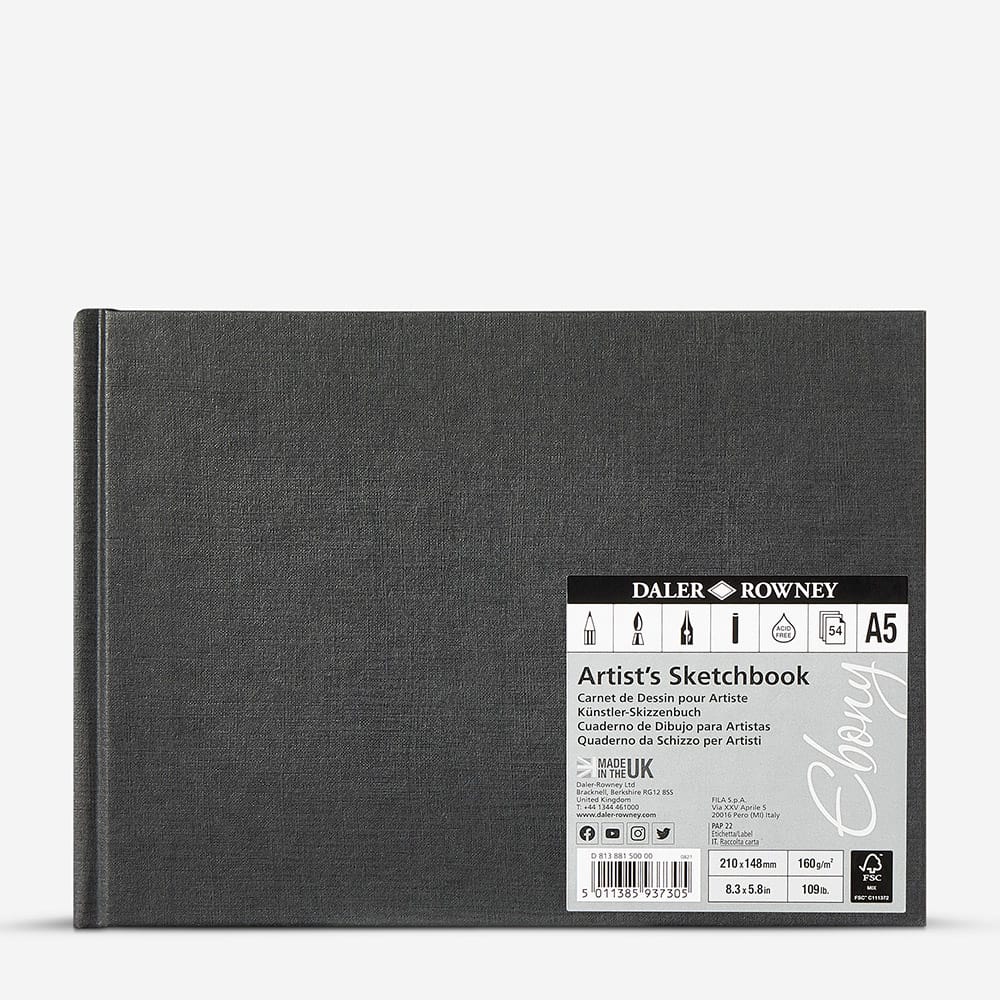 Daler-Rowney : Ebony Hardbound : Landscape : 160gsm : 54 Sheets