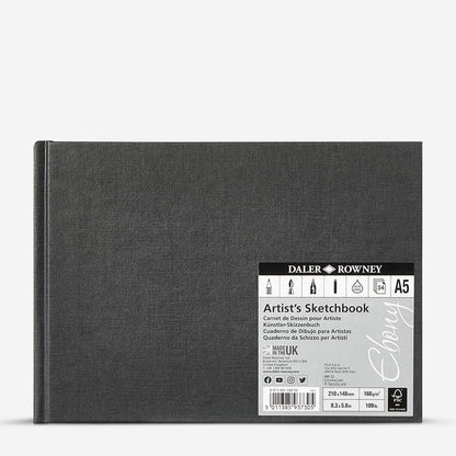 Daler-Rowney : Ebony Hardbound : Landscape : 160gsm : 54 Sheets