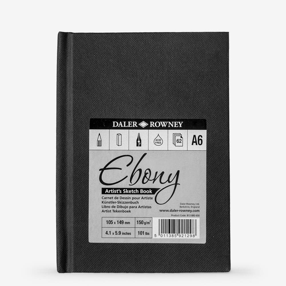 Daler-Rowney : Ebony Hardbound : Portrait : 160gsm : 54 Sheets