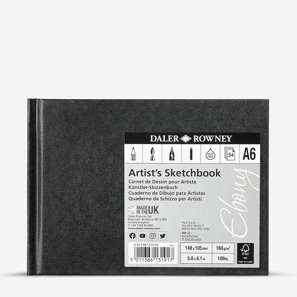 Daler-Rowney : Ebony Hardbound : Landscape : 160gsm : 54 Sheets