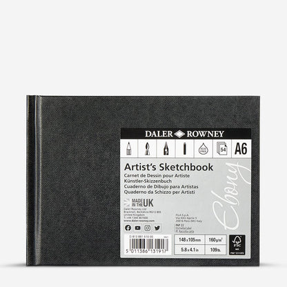 Daler-Rowney : Ebony Hardbound : Landscape : 160gsm : 54 Sheets