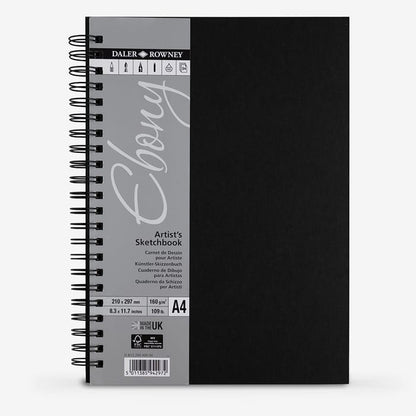 Daler-Rowney : Ebony : Spiral : Portrait : 160gsm : 54 Sheets