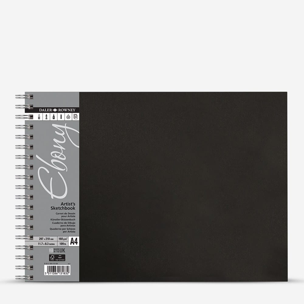 Daler-Rowney : Ebony : Spiral : Landscape : 160gsm : 54 Sheets