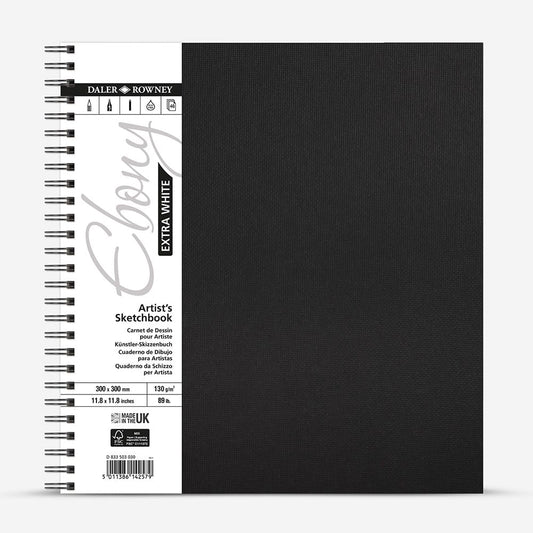 Daler-Rowney : Ebony : Extra White : Spiral : 130gsm : 46 Sheets