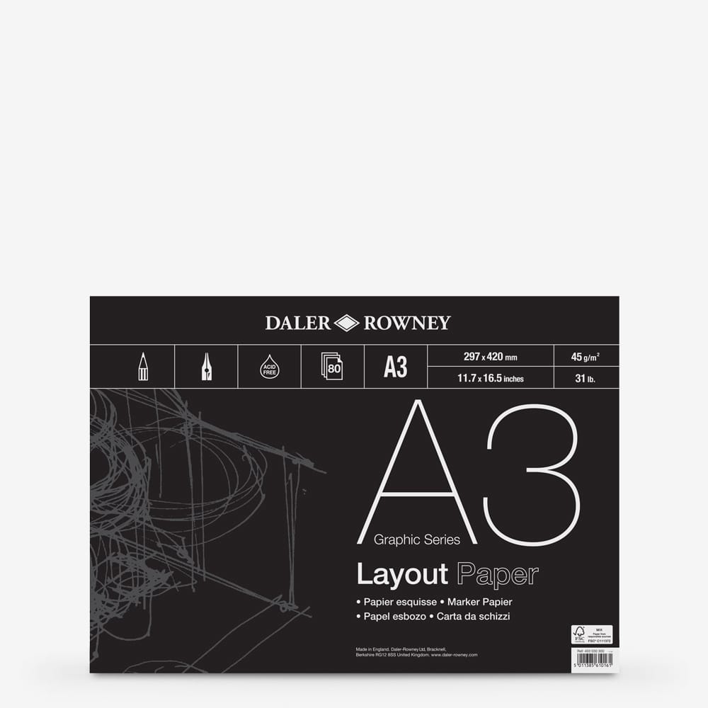 Daler-Rowney : Layout Pad : 45gsm : 80 sheets