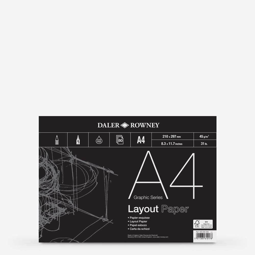 Daler-Rowney : Layout Pad : 45gsm : 80 sheets